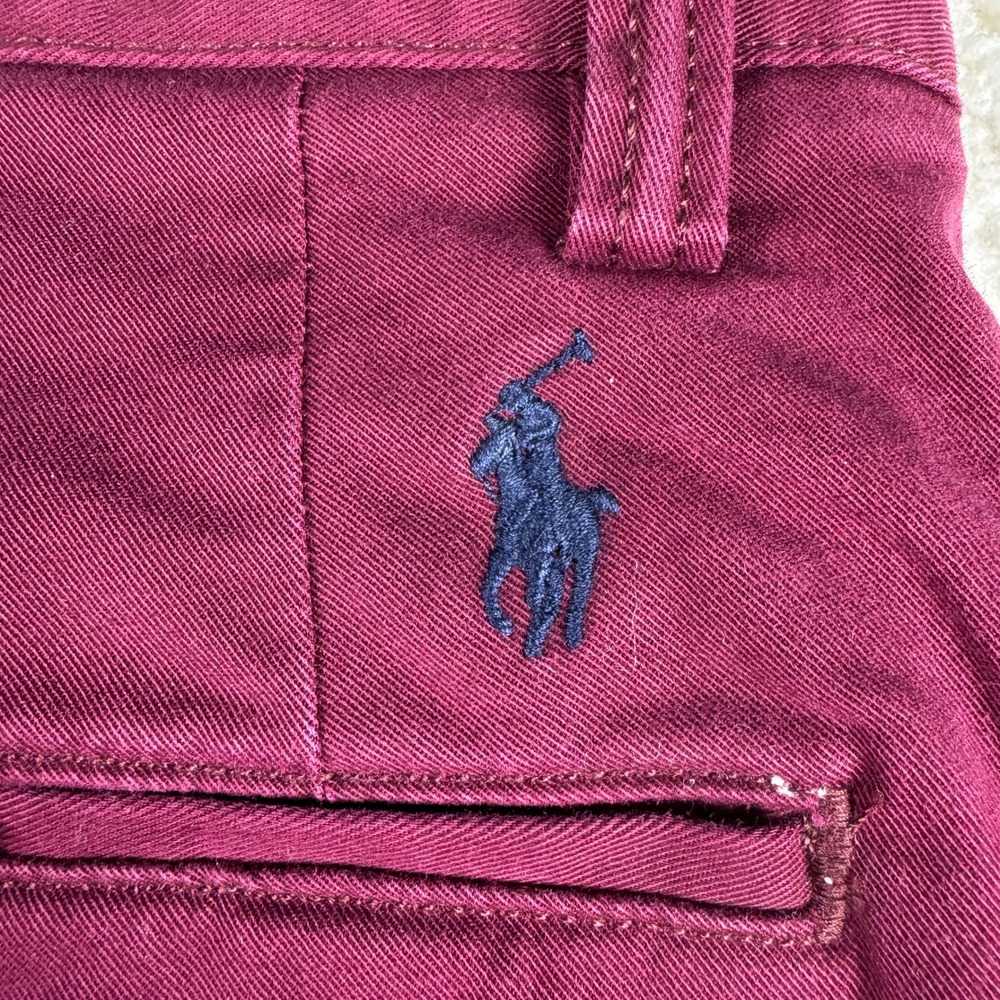 Polo Ralph Lauren Mens Stretch Slim Fit Chino Pants Burgundy Maroon 34 x 29 - Picture 11 of 12